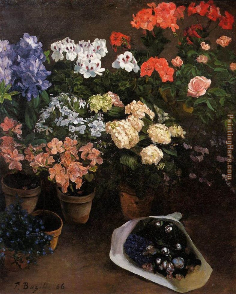 Frederic Bazille Study of Flowers